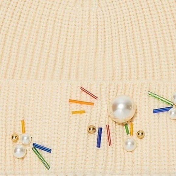 New Lele Sadoughi Pearl Confetti Beanie Hat NWT main image 6